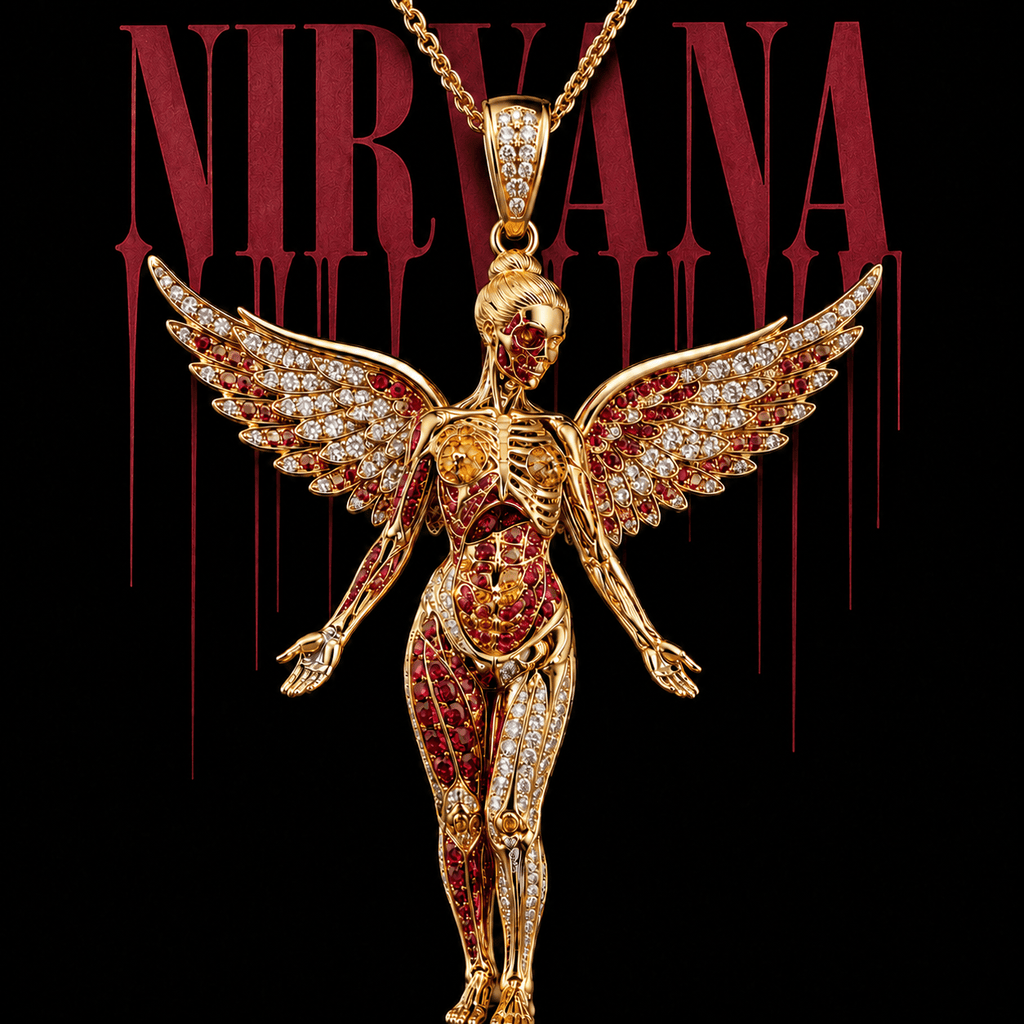 NVN Solid Gold Chain with Diamond Pendant TTTT