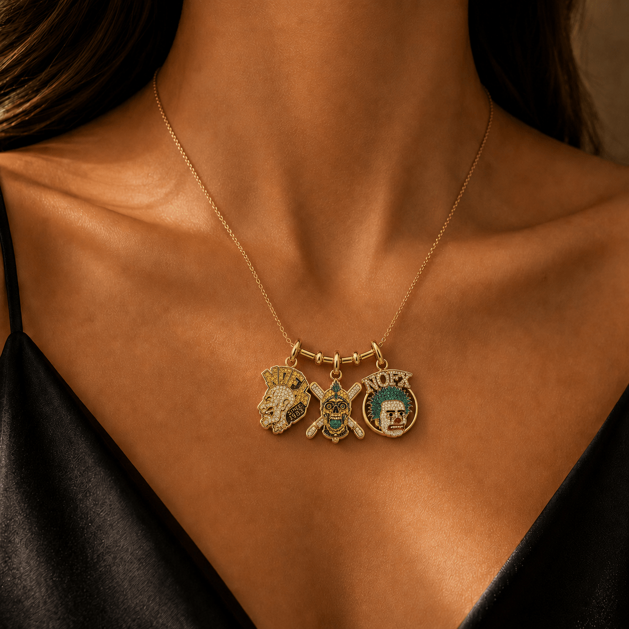 NOFX Solid Gold Chain with Diamond Pendant BMD