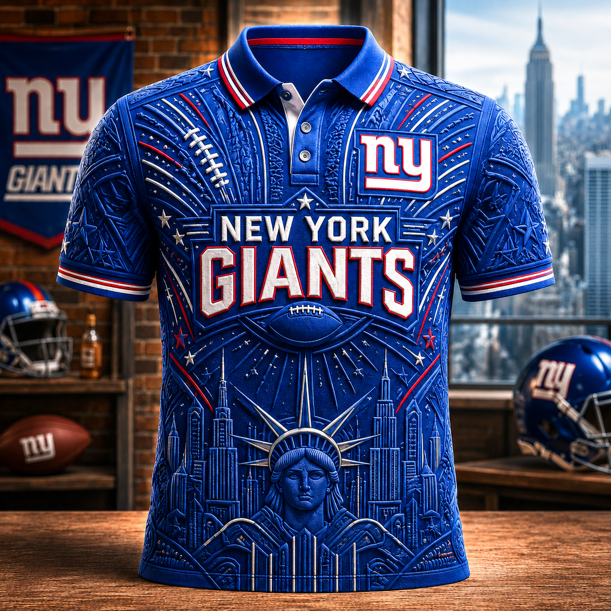 PREMIUM NYG EMBOSS POLO SHIRT NTVA