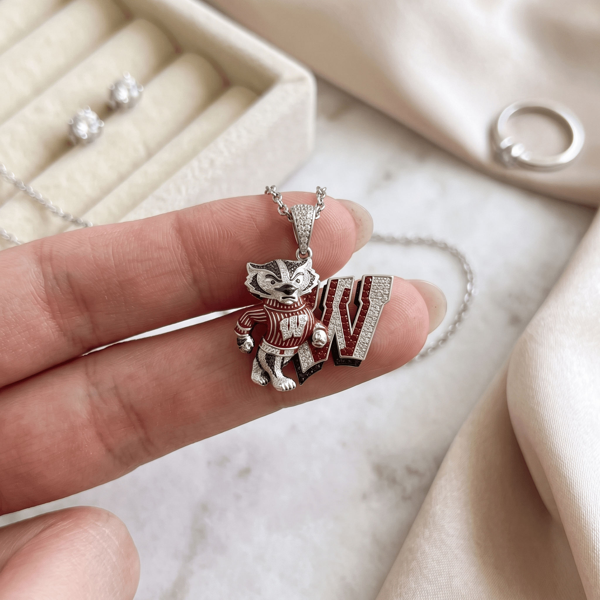 WBG Solid Gold Chain with Diamond Pendant HTTT