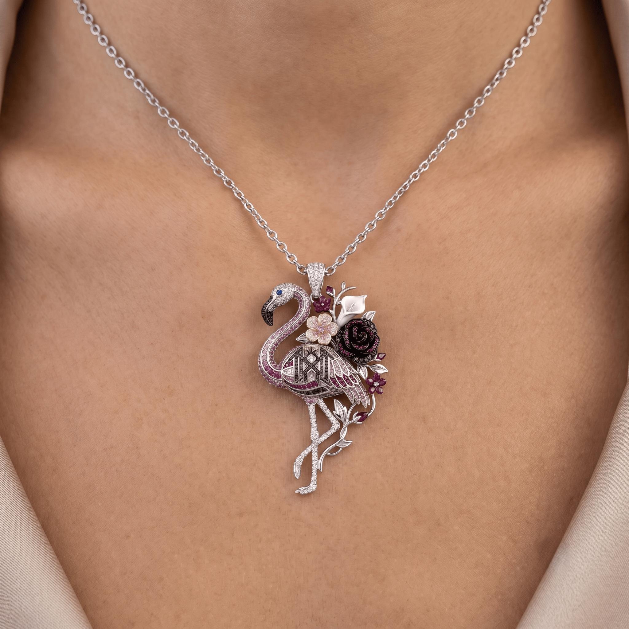SLTK Solid Gold Chain with Diamond Pendant HTTT