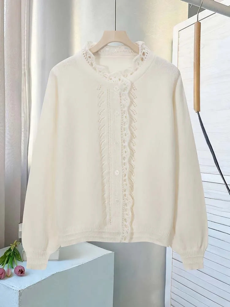 Women's Autumn/Winter Round-Neck Fashion Front-Open Cardigan Sweater, Loose and Casual Elegant and Stylish Versatile ，Outdoor